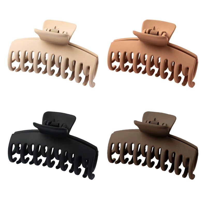 Hair Claw Clips 9CM Multicolor - Strong Hold Non Slip Double Row Hair Clips for Women With Thick Or Thin Hair - Image 1