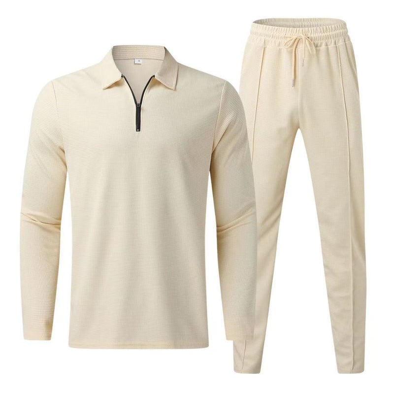 2026 European Size Long-Sleeve Long-Pants Two-Piece Sports Casual Men'S Set - Image 3