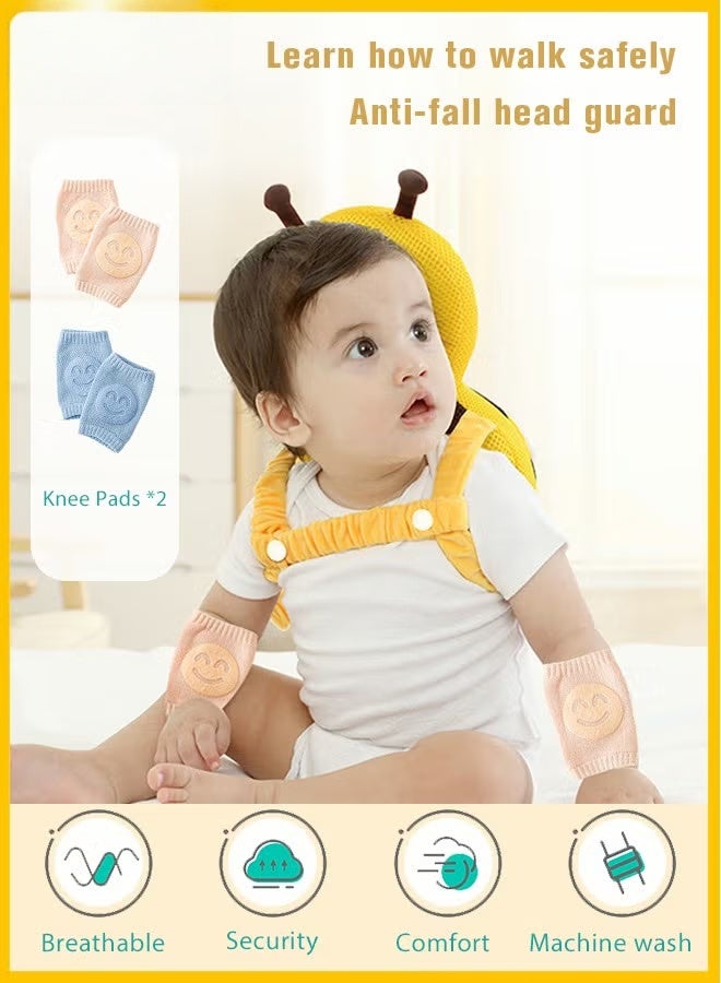 HOOKOR Baby Head Protector Pillow Toddler Breathable Safety Protect Hat With 2 Knee Pads for Crawling and Walking, 6 Months-3 Years - Image 2
