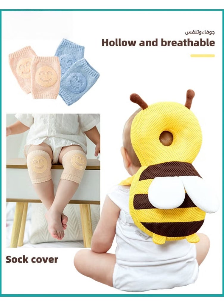 HOOKOR Baby Head Protector Pillow Toddler Breathable Safety Protect Hat With 2 Knee Pads for Crawling and Walking, 6 Months-3 Years - Image 1