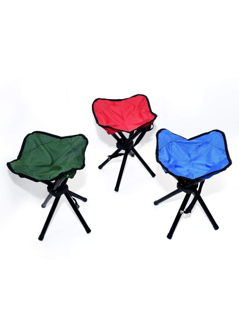 LEXAZO Lexazo Foldable Stool Portable Travel Chair FourLeg Stool for Outdoor Travel 30 X 30 X 35 cm Multi Color  - Image 1