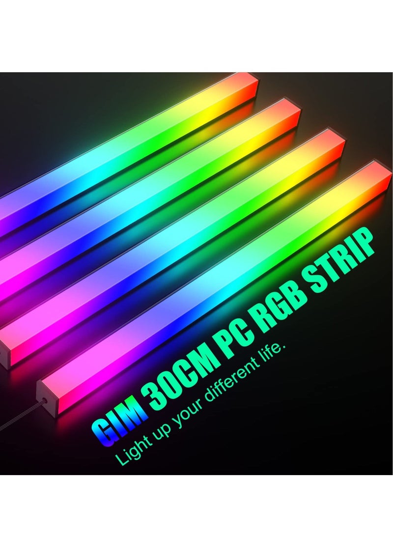 KB-14 RGB PC Light Strip for Gaming Case, 0.98ft Addressable Rainbow Magnetic LED Strip, 5V ARGB 4Pin Header for Asus, Asrock, Gigabyte, Compatible with GIM Hub - Image 2