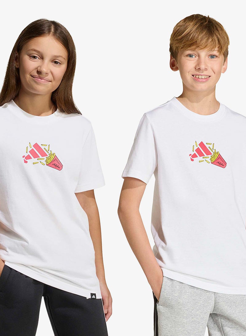اديداس تيشيرت بطباعة جرافيك طعام الشباب - Image 1