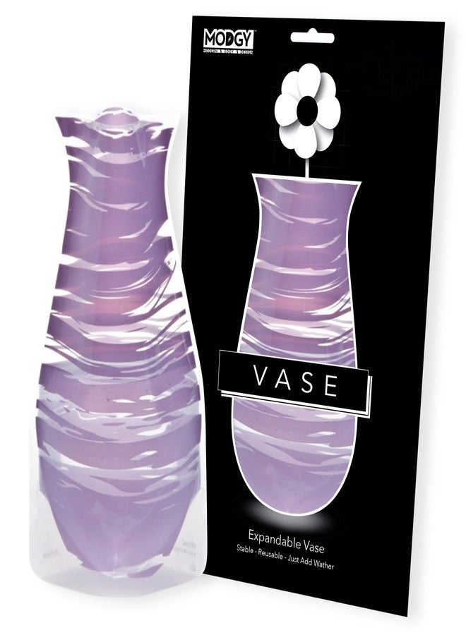 MODGY Expandable Flower Vase Plastic Decorative Modern Vases for Flowers Centerpieces Dining Table Decor Living Room Bathroom Wedding Office, Bandido Purple - Image 1