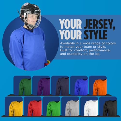 Sports Unlimited Adult Hockey Jersey, Practice Hockey Jerseys for Men and Women Black - Image 4