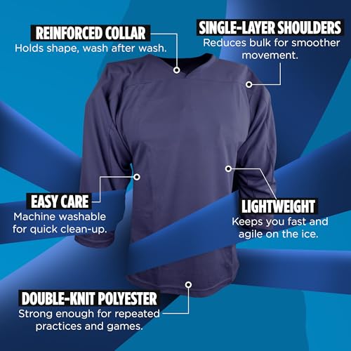 Sports Unlimited Adult Hockey Jersey, Practice Hockey Jerseys for Men and Women Black - Image 5