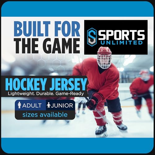 Sports Unlimited Adult Hockey Jersey, Practice Hockey Jerseys for Men and Women Black - Image 2