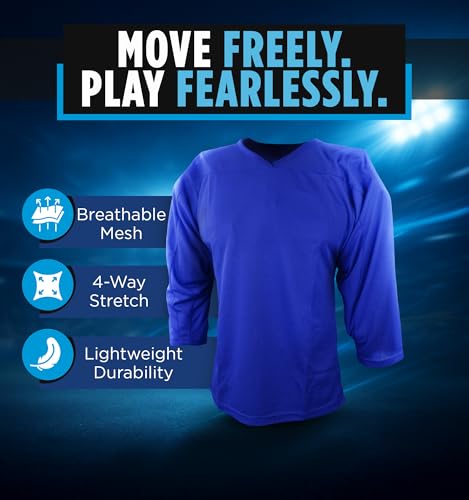 Sports Unlimited Adult Hockey Jersey, Practice Hockey Jerseys for Men and Women Black - Image 3