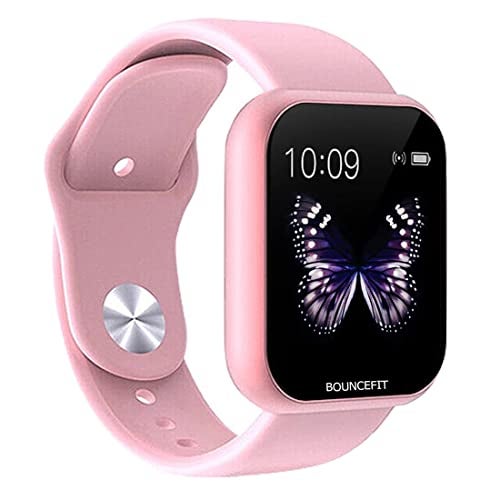 Bouncefit D20 Y68 Fitness Band Smart Watch for Men, Women, Boys, Girls, Kids – Single Touch Interface, Water Resistant, Workout Modes, Quick Charge Sports Smartwatch – Pink - Image 1