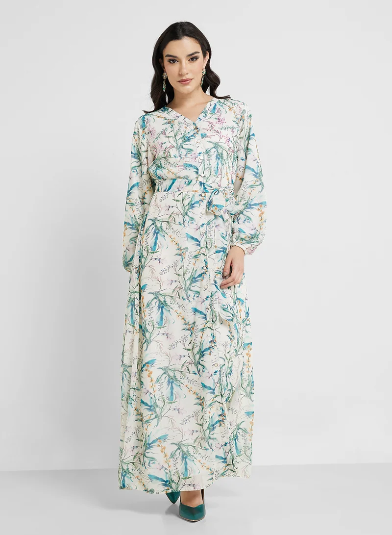 KASHKHA Floral Print Maxi Dress