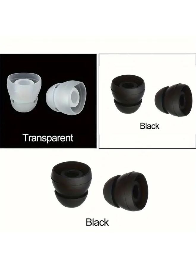 10pcs Black Double Layer Universal 5mm In Ear Headphone Tips Protective Covers - Image 2
