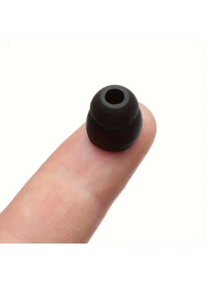 10pcs Black Double Layer Universal 5mm In Ear Headphone Tips Protective Covers - Image 4