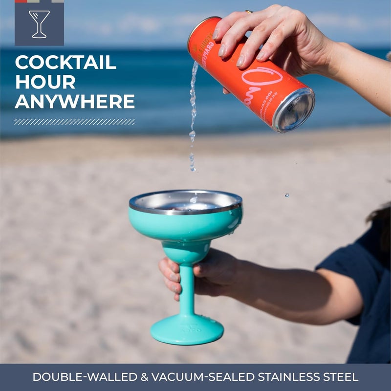 ORCA Rita | Temperature Insulated, Stainless Steel Margarita Glass, Lidded Tumbler for Cocktails, Wine & Cold Drinks — Sunflower - Image 2