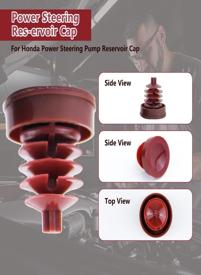Abvsdu 2Pcs Power Steering Reservoir Cap, Red Pump Cap Plug Cover 53697-Sb3, Compatible With Honda Accord Odyssey Crv Civic Rd5/7 (Red) - Image 5