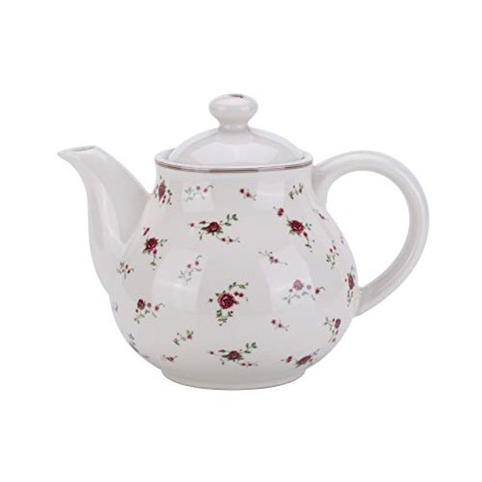Lonovel Porcelain Teapots with Lids,Vintage Teapot Beautiful Rose Design,Floral Ceramic Tea Pot Large for Kitchen and Dinning,China Teapot for Afternoon Tea or Coffee,Home Decorative Good Gifts,Beige - Image 4