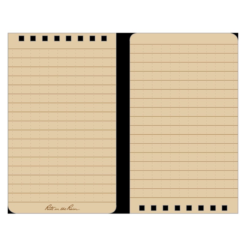 Rite In The Rain Weatherproof Top Spiral Notebooks, 3" x 5", Tan Cover, 3 Pack (No. 935T-3) - Image 2