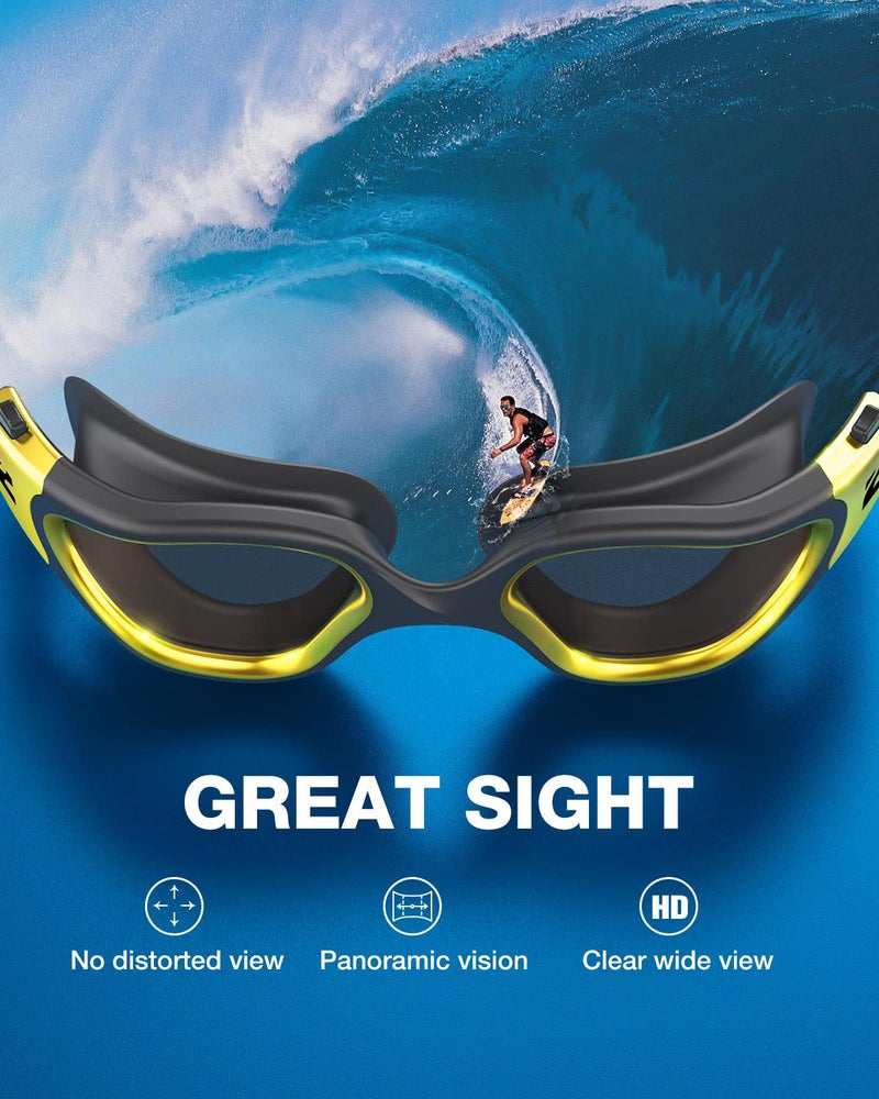 ZIONOR Swim Goggles, G1 ULTRA Photochromic Polarized Swimming Goggles for Men Women Adult, UV Protection Leakproof Easy Adjustable Strap for Indoor Outdoor Swimming (Polarized + Gold) - Image 5