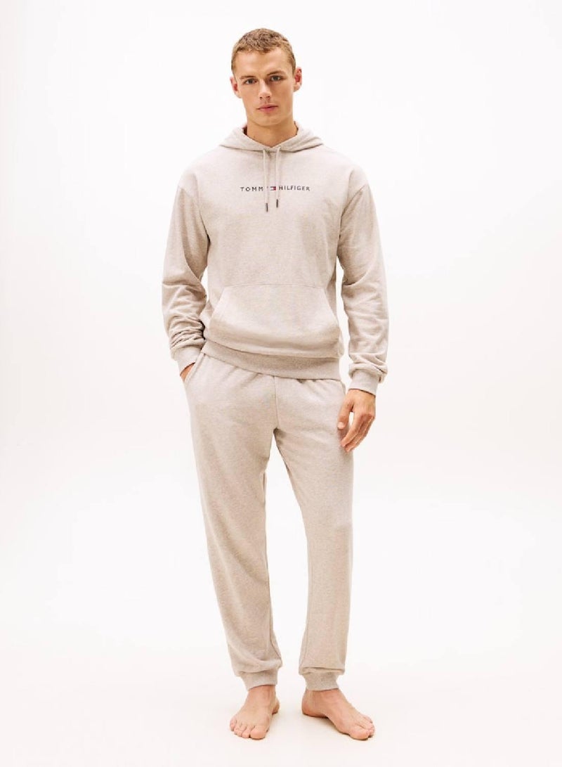 تومي هيلفيغر هودي منزلي بشعار وبرباط داخلي للياقة - Image 3