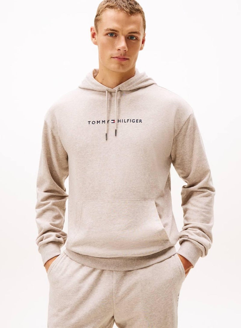 تومي هيلفيغر هودي منزلي بشعار وبرباط داخلي للياقة - Image 1