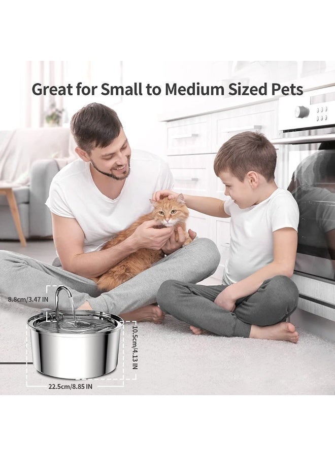 HUMJO 3.2L Pet Water Fountain Automatic Circulating Filter Water Dispenser for Cats and Dogs,Stainless Steel 304 - Image 4