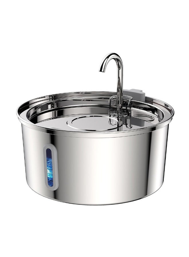 HUMJO 3.2L Pet Water Fountain Automatic Circulating Filter Water Dispenser for Cats and Dogs,Stainless Steel 304 - Image 1