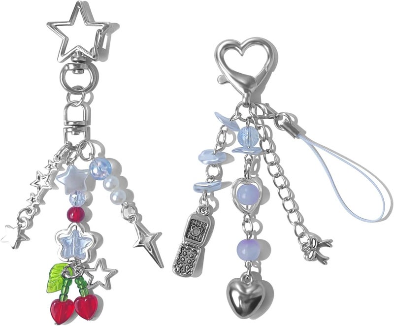 cioatu Cute Keychain Aesthetic Y2K Keychain Accessories Heart Butterfly Strawberry Bear Key Chain for Keys Bags Women Gifts - Image 1