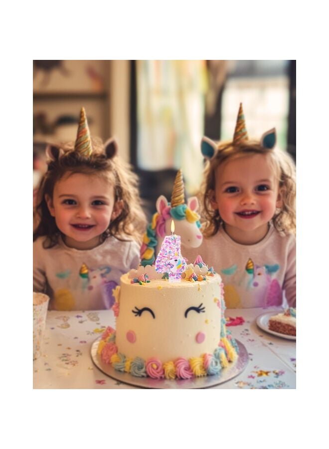 LAMAY Unicorn Themed Birthday Candles,Number 5 Cartoon Birthday Party Supplies,Birthday Decorations for Cake Topper Decorations - Image 3