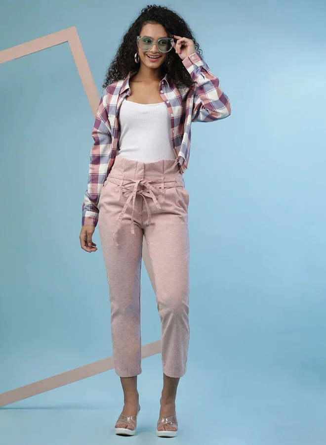 Freehand Freehand Women Pink Slim Fit Cropped Pants