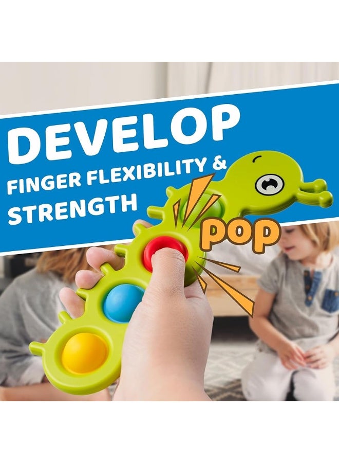 LiKee LiKee Fidget Popper Sensory Toys Colorful Insect Push Buttons Gift for Baby 6+ Months Car Seat High Chair, Montessori Toys for 1-3 Year Old Toddlers and Kids Fine Motor Skills Stress Relief (2 Pieces) - Image 2