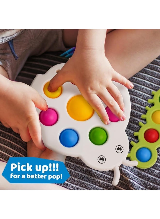 LiKee LiKee Fidget Popper Sensory Toys Colorful Insect Push Buttons Gift for Baby 6+ Months Car Seat High Chair, Montessori Toys for 1-3 Year Old Toddlers and Kids Fine Motor Skills Stress Relief (2 Pieces) - Image 3