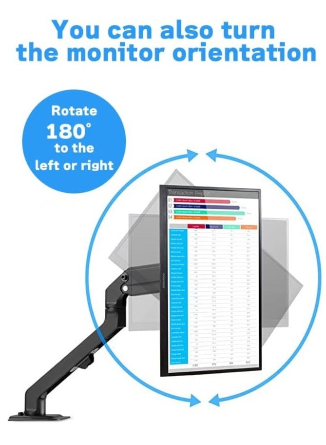 TIGER "Adjustable Single Monitor Mount – Mechanical Arm, Swivel VESA Compatibility for 17''-27'' Screens, Supports Up to 15.5 lbs"  - Image 5