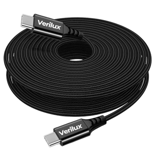 Verilux® PD 60W Type C to Type C Cable Fast Charging 5M/16.4FT, 480Mbps Data Cable C Type Fast Charging Nylon Braided C Type Charger Cable for iPhone 17/17 Pro/17 Pro Max/16/15, Galaxy S25/S24/S23 - Image 1
