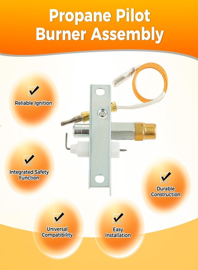 Hicello Universal LPG Propane Pilot Burner Assembly with Thermocouple - 25cm Wire & 4.8mm Terminal - Direct Replacement for Patio Heater, Fire Pit, Outdoor Heater Parts - Fits M8*1 Copper Tube - Image 4