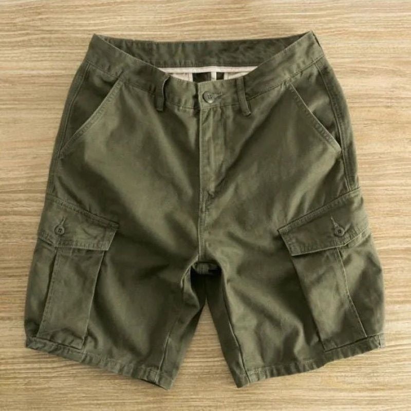 Summer work shorts mens ins fashion brand trend youth retro loose straight multi-bag atmospheric casual pants. Army Green [High Quality]]