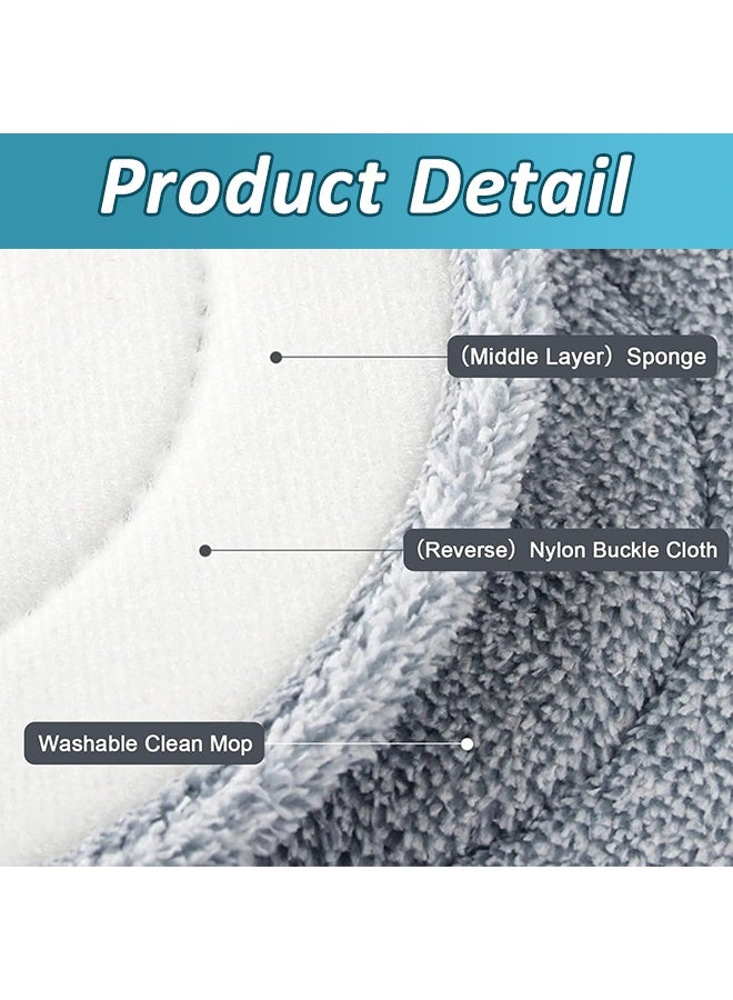 MLADEN 6 Pack 9 Inch Square Microfiber Mop Pad, Clean and Separate Mop Replacement Pad, Replacement pad for rotary mop, Microfiber Mop Pads, Mop Head Refill for Cleaning Ceramic Wood Floors (Grey) - Image 3