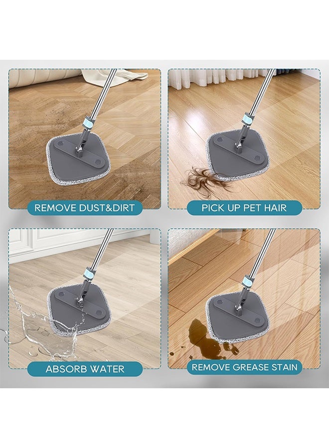 MLADEN 6 Pack 9 Inch Square Microfiber Mop Pad, Clean and Separate Mop Replacement Pad, Replacement pad for rotary mop, Microfiber Mop Pads, Mop Head Refill for Cleaning Ceramic Wood Floors (Grey) - Image 5