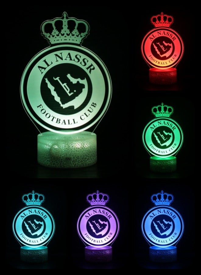 إيه آن د دبليو مصباح ليلي ثلاثي الابعاد للنصر, اضاءه قيمنق LED RGB 16 لون, 4 أوضاع وميض ديناميكية, مؤقت إيقاف 1-24 ساعة, تحكم بالريموت واللمس, قيمنق ديكور, زينة غرفة نوم, هدية لمحبي كرة القدم - Image 1
