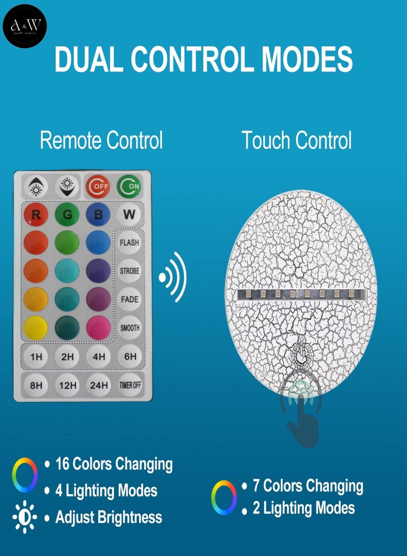 مصباح ليلي ثلاثي الابعاد للنصر, اضاءه قيمنق LED RGB 16 لون, 4 أوضاع وميض ديناميكية, مؤقت إيقاف 1-24 ساعة, تحكم بالريموت واللمس, قيمنق ديكور, زينة غرفة نوم, هدية لمحبي كرة القدم - Image 5