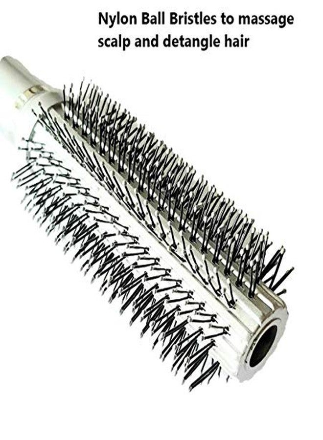 Tiamo Round Plastic Hairbrush set blue and silver for grooming - Image 5