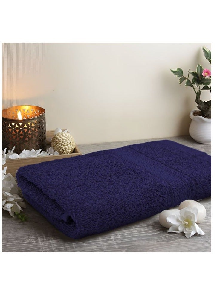 BYFT Daffodil (Navy Blue) Premium Hand Towel (40x60 Cm-Set of 1) 100% Cotton, Highly Absorbent and Quick dry, Hotel and Spa Quality Bath linen with Stripe Diamond Dobby-500 Gsm