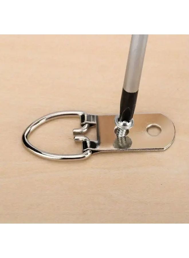 10 قطعة من حلقات الرفع الفضية على شكل D، خطاطيف ثقيلة ذات فتحة مزدوجة للتثبيت - Image 3