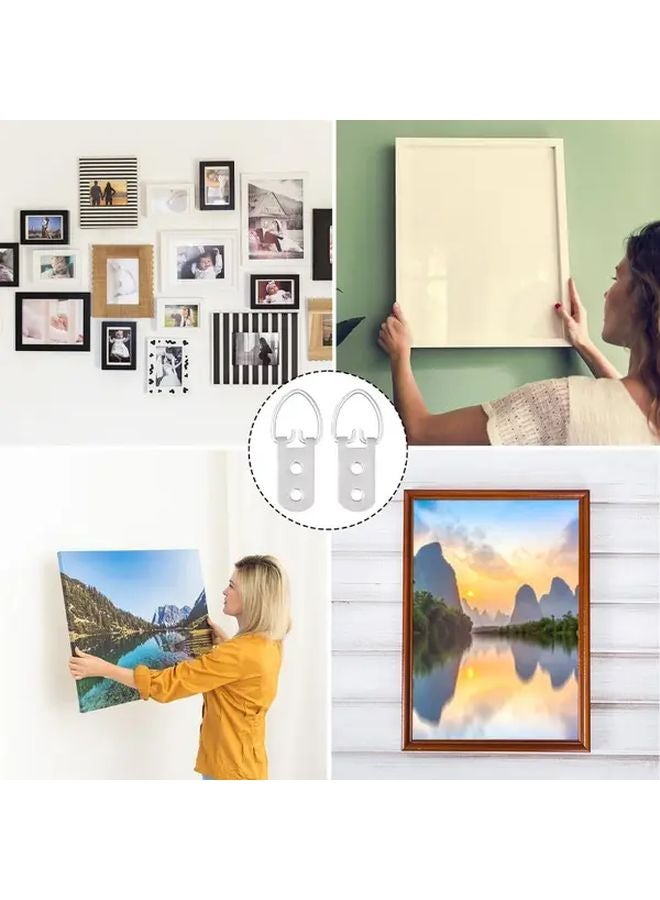 10 قطعة من حلقات الرفع الفضية على شكل D، خطاطيف ثقيلة ذات فتحة مزدوجة للتثبيت - Image 4