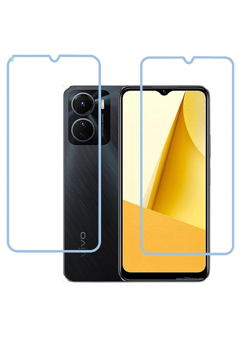 Super 2 Pieces Tempered Glass Screen Protector Clear Designed For vivo Y16 Full Screen Coverage And Bubble Free - Image 1