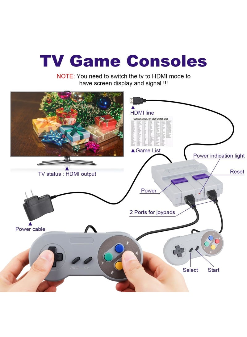 SYOSI Excefore Classic Retro Mini Game Console, Built-in 500 Classic Games with 2 Controllers, HDMI Port - Children Gift, Happy Childhood Memories - Image 2