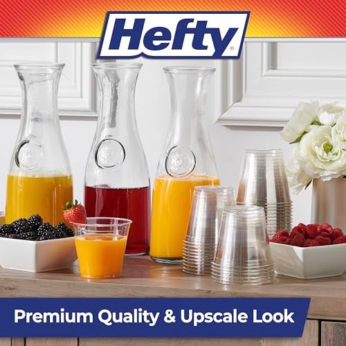 Hefty Party Perfect Clear Plastic Cups, Small Clear Cups for Parties, Wedding Receptions, Birthday Parties, Office Gatherings, and More, Recyclable, 9 Ounce, 40 Count - Image 3