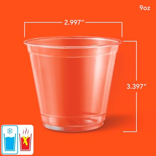Hefty Party Perfect Clear Plastic Cups, Small Clear Cups for Parties, Wedding Receptions, Birthday Parties, Office Gatherings, and More, Recyclable, 9 Ounce, 40 Count - Image 2