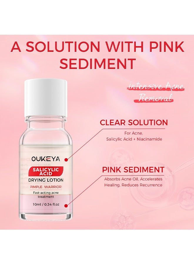 OUKEYA Acne Drying Lotion with Salicylic Acid – Double Acid Formula for Acne-Prone Skin, Oil Control, Redness Relief, Fade Marks – 29ml - Image 5