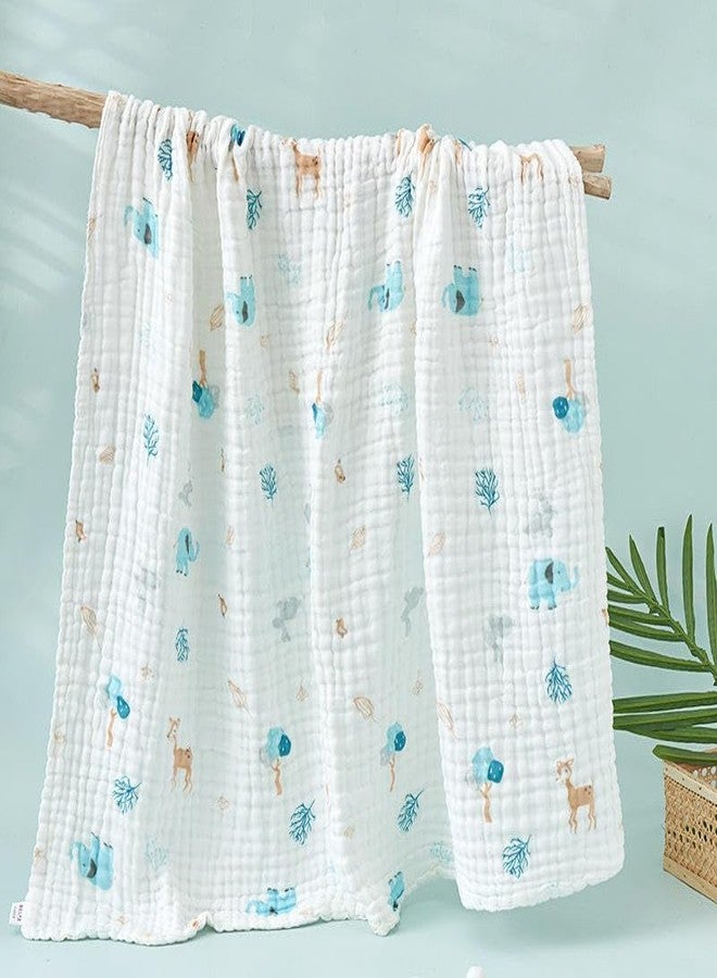 TERI BERI Baby Muslin Cotton Baby Bath Towel Extra Soft Super Absorbent Towels for Infants, New Born Babies and Toddlers (0-3 Years) (White Printed) - Image 4