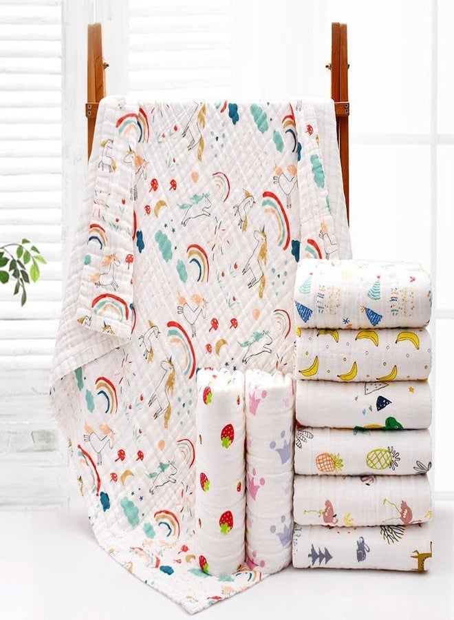 TERI BERI Baby Muslin Cotton Baby Bath Towel Extra Soft Super Absorbent Towels for Infants, New Born Babies and Toddlers (0-3 Years) (White Printed) - Image 3