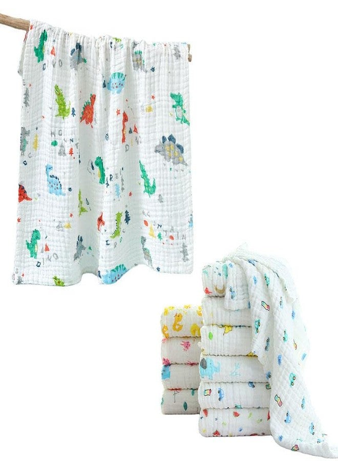 TERI BERI Baby Muslin Cotton Baby Bath Towel Extra Soft Super Absorbent Towels for Infants, New Born Babies and Toddlers (0-3 Years) (White Printed) - Image 1